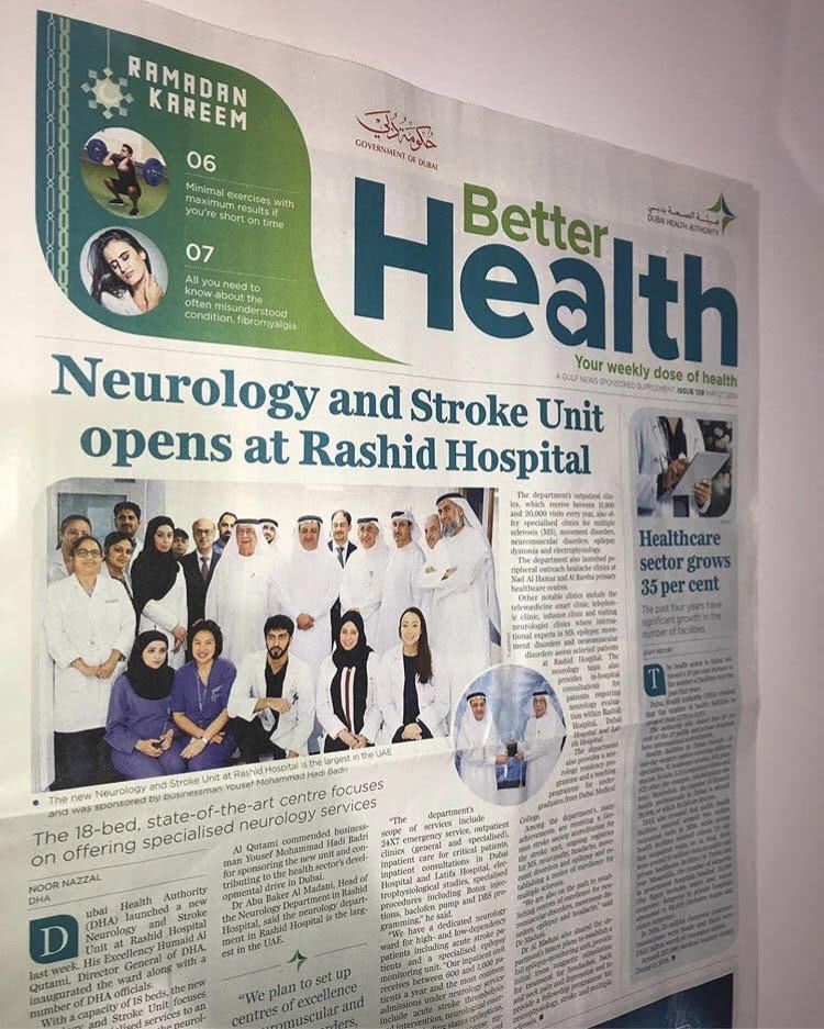 Abhinav Malhotra featured by Dubai Health Authority in Gulf News Better Health