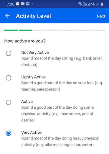 MyFitnessPal Activity Level - How to Track Macros using MyFitnessPal by Best Personal Trainer of Dubai UAE